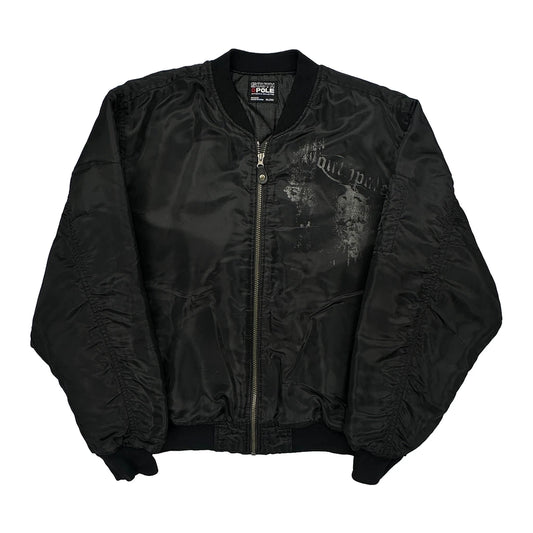 Age 13-15 Southpole Graphic Bomber Jacket - XL Black Polyester