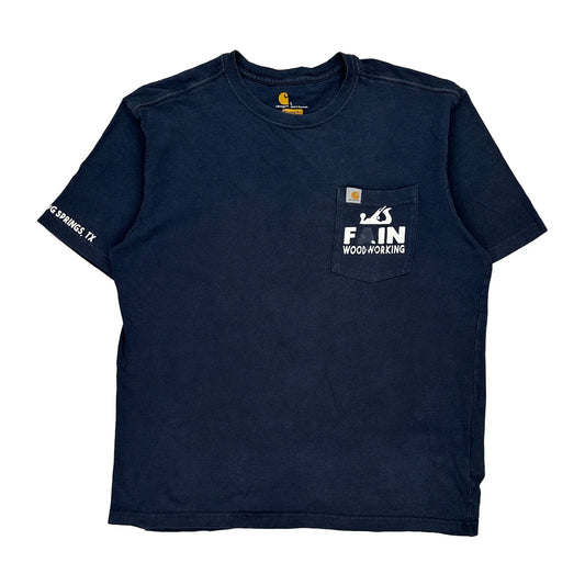 Woodworking Carhartt Graphic T-Shirt - Large Navy Cotton