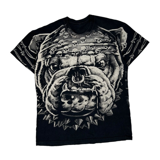 Bulldog Unbranded Graphic T-Shirt - Medium Black Cotton