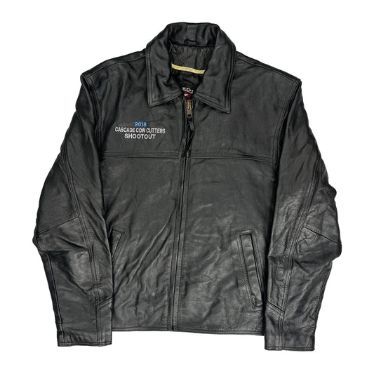 Vintage Carroll Leather Jacket - Medium Black Leather