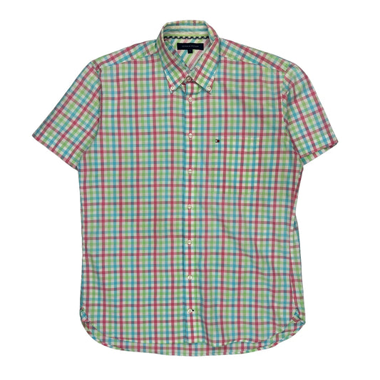 Tommy Hilfiger Checked Short Sleeve Shirt - Large Multicoloured Cotton