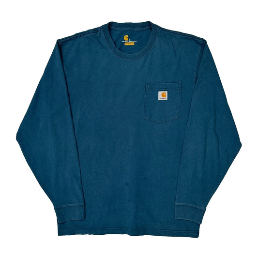 Carhartt Long Sleeve T-Shirt - Medium Blue Cotton