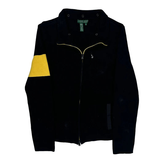 Vintage Ralph Lauren Knit Zip Up - Medium Black Cotton