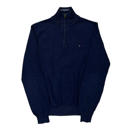 Tommy Hilfiger 1/4 Zip - Medium Blue Cotton