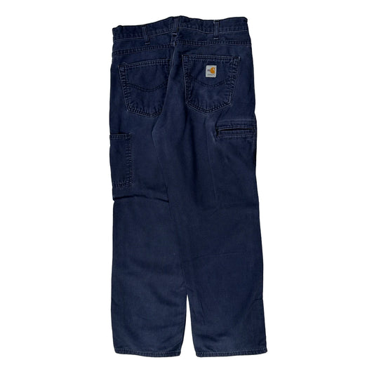 Fr Carhartt Carpenter Trousers - 32W 30L Navy Cotton Blend
