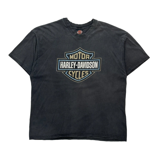 Decker Since 1946 Harley Davidson Graphic T-Shirt - 2XL Black Cotton