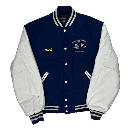 Made In USA Holloway Bukholder Racing Enterprises Varsity Jacket - XL Blue Wool Blend