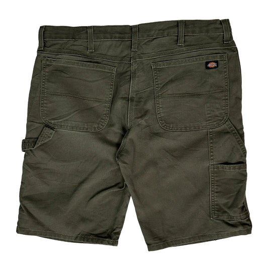 Dickies Carpenter Shorts - 36W 11L Green Cotton Blend