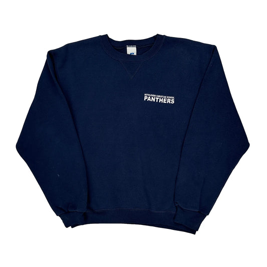 Bethlehem Christian School Panthers Russell Athletic College Sweatshirt - Small Navy Cotton