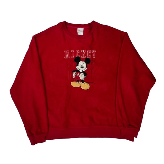 Disney Cartoon Sweatshirt - XL Red Polyester
