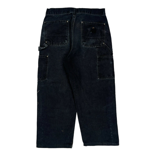 Vintage Carhartt Double Knee Carpenter Trousers - 30W 25L Black Cotton