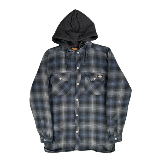 Dickies Checked Jacket - Small Blue Cotton