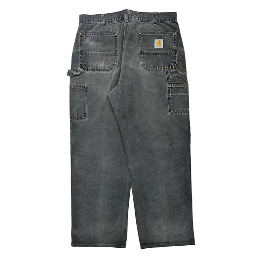 Carhartt Double Knee Carpenter Trousers - 34W 31L Black Cotton
