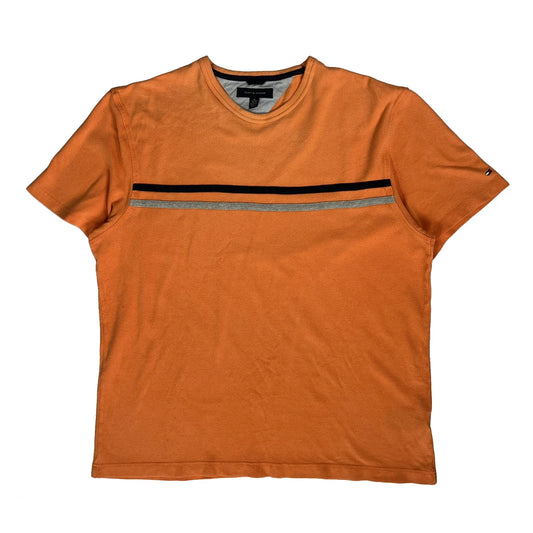 Tommy Hilfiger Striped T-Shirt - XL Orange Cotton