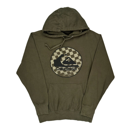 Quiksilver Graphic Hoodie - Small Green Cotton