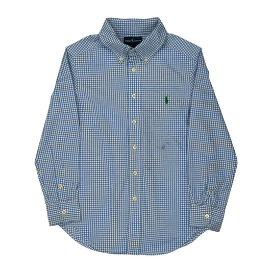 Age 8 Ralph Lauren Checked Shirt - Small Blue Cotton