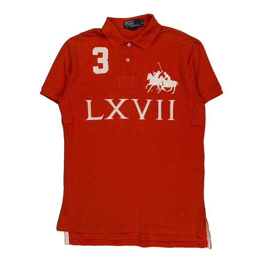 Polo By Ralph Lauren Graphic Polo Shirt - Small Red Cotton