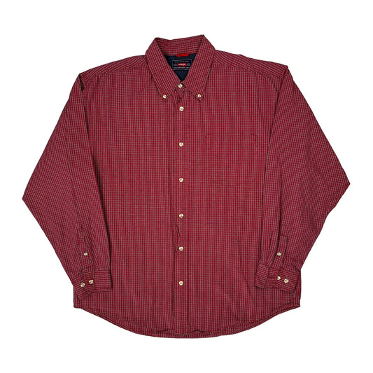 Wrangler Checked Shirt - Large Red Cotton
