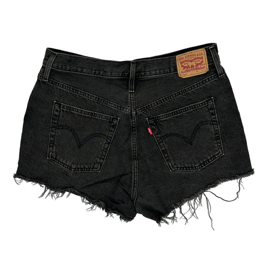 Levis Denim Shorts - 30W UK 10 Black Cotton