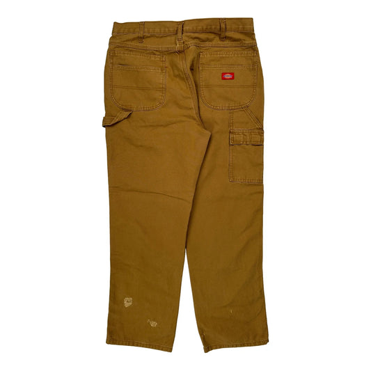 Dickies Carpenter Trousers - 36W 32L Brown Cotton