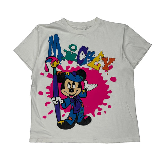 Mickey Mouse Disney Cartoon T-Shirt - Large Multicoloured Cotton