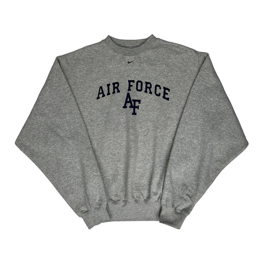 U.S. Air Force Nike College Sweatshirt - Small Grey Cotton Blend