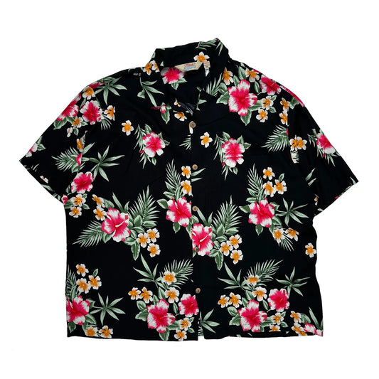 Hawaii Hangover Floral Hawaiian Shirt - 2XL Black Viscose