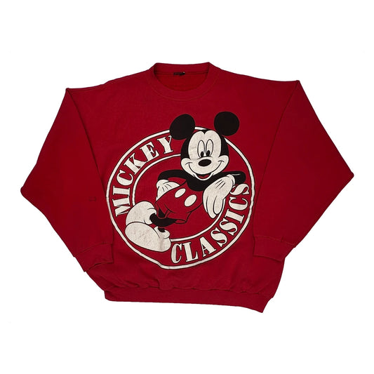 Vintage Made In USA Disney Mickey Classics Sweatshirt - Large Red Cotton