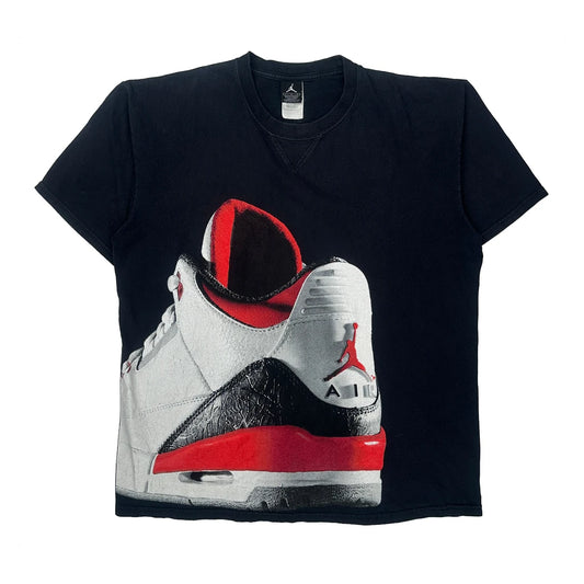 Air Max Jordan Graphic T-Shirt - Large Black Cotton