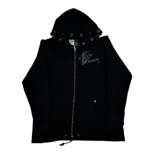 Motorcycle Harley Davidson Graphic Hoodie - XL Black Cotton Blend