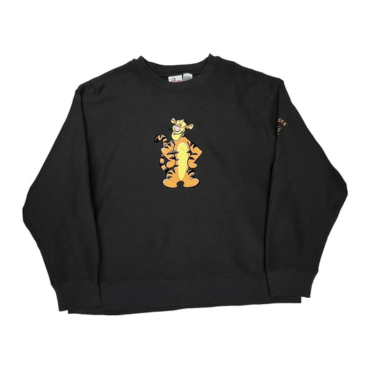 Tigger Disney Cartoon Sweatshirt - XL Black Cotton