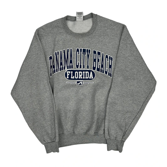 Panama City Beach Jerzees College Sweatshirt - Small Grey Cotton Blend