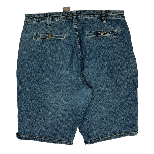 Vintage Hip Hop Crest Jeans Cargo Shorts - 36″ Waist Blue Cotton