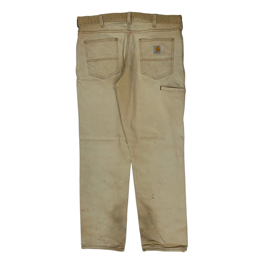 Carhartt Carpenter Trousers - 36W 31L Beige Cotton