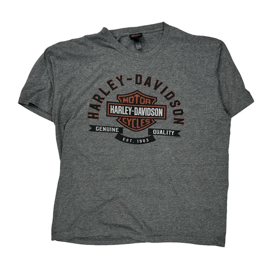 Harley Davidson Graphic T-Shirt - XL Grey Cotton
