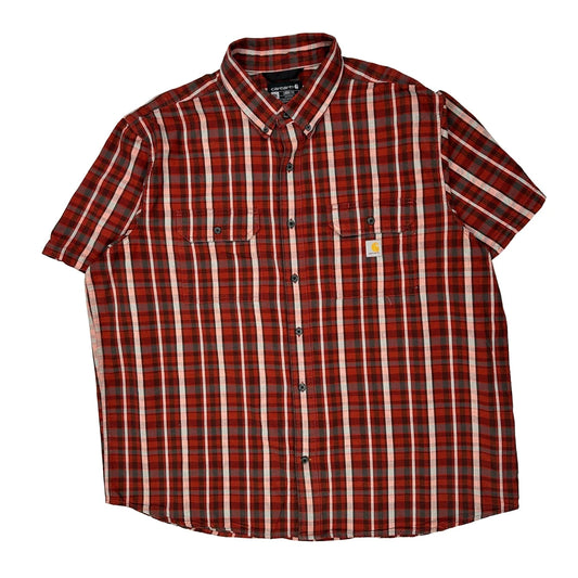 Carhartt Checked Short Sleeve Shirt - 2XL White Cotton