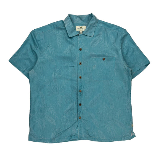 Island Shores Hawaiian Shirt - XL Blue Viscose Blend