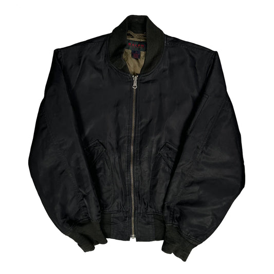 90S Ralph Lauren Ma1 Bomber Jacket - Small Black Nylon