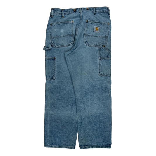 Carhartt Double Knee Carpenter Jeans - 34W 29L Blue Denim