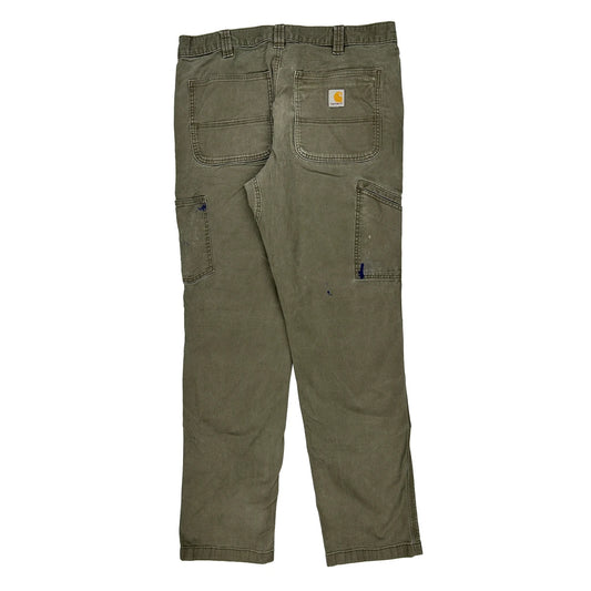 Carhartt Double Knee Carpenter Trousers - 36W 34L Green Cotton