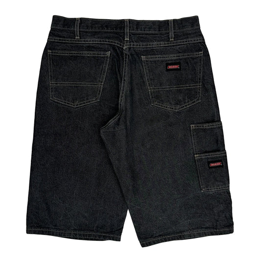 Carhartt Baggy Carpenter Shorts - 33W 11L Black Denim