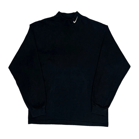 Made In USA Nike Long Sleeve T-Shirt - Large Black Cotton