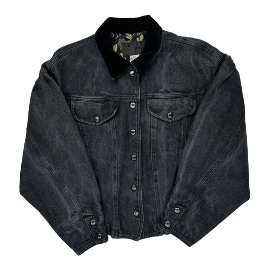 Kenzo Jeans Buckle Back Denim Jacket - Medium Black Cotton