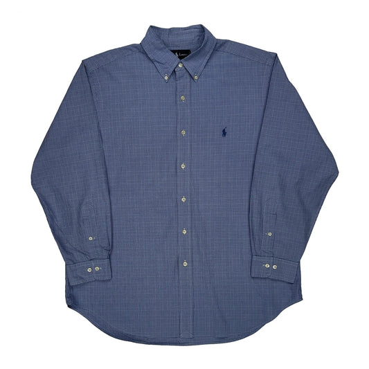 Classic Fit Ralph Lauren Checked Shirt - XL Blue Cotton