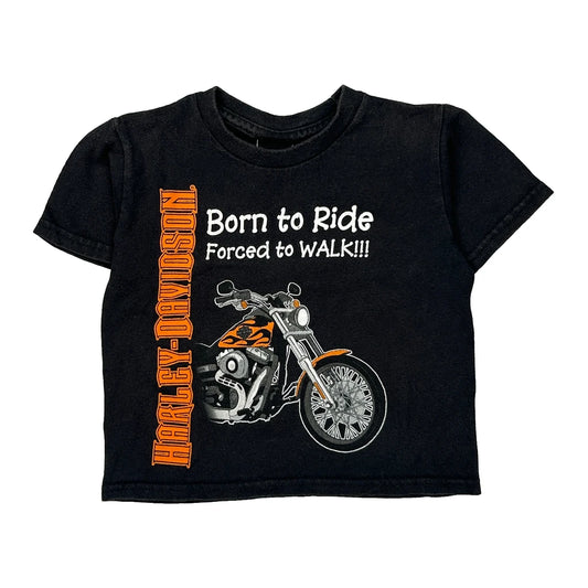 Age 3 Harley Davidson Graphic T-Shirt - 2XS Black Cotton