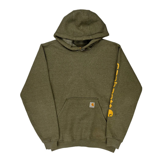 Carhartt Hoodie - Small Green Cotton Blend