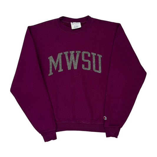 Mwsu Champion College Sweatshirt - Small Purple Cotton