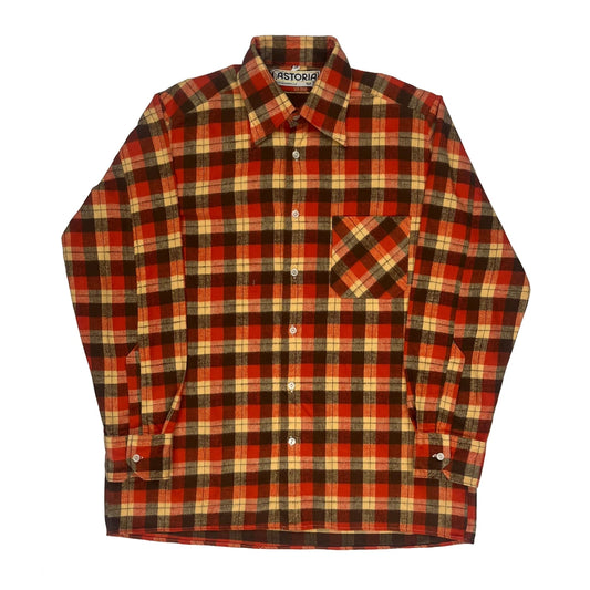 Astoria Checked Flannel Shirt - Small Red Cotton