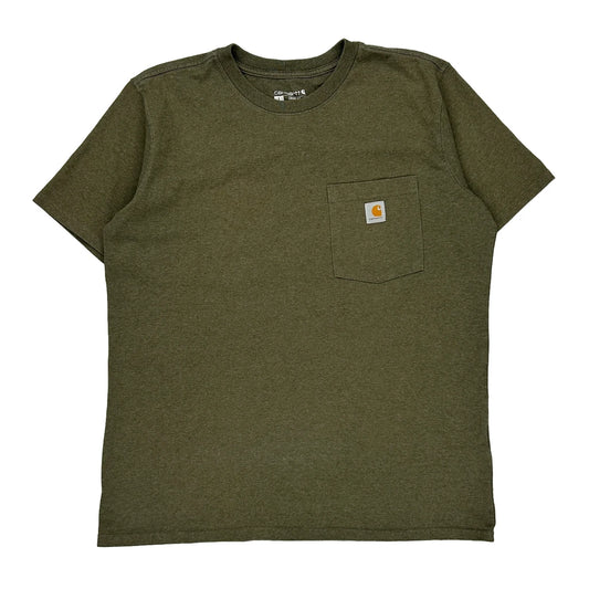 Carhartt T-Shirt - Large Green Cotton