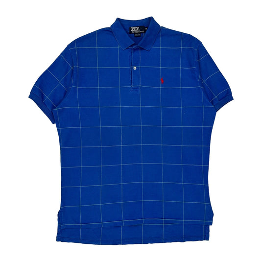 Polo By Ralph Lauren Checked Polo Shirt - XL Blue Cotton